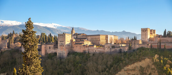 panoramic of Alhambra,  Granada in Spain