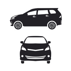 front and side view car icon vector design