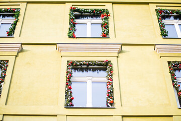 Christmas decorations old city