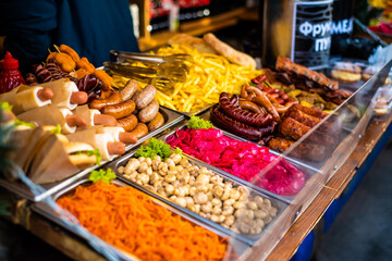 Christmas decorations old city