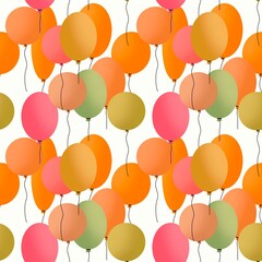 Seamless balloons pattern for kids and gifts and cards and linens and fabrics and textiles and packaging