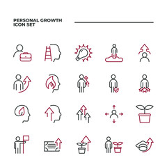 simple set of Personal Growth vector icons with editable line styles covering Hard work, ideas, creativity and other. isolated on white background. 