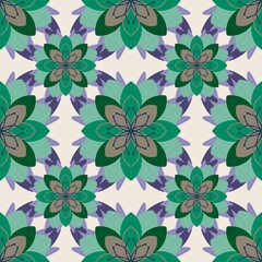 Geometric floral seamless pattern with flower for wallpaper and fabrics and textiles