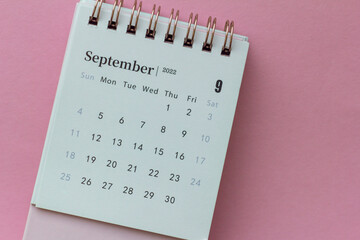 Calendar for September 2022. Desktop calendar for organizing and managing each date.