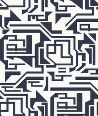 Abstract Geometric computer chip vector seamless pattern design