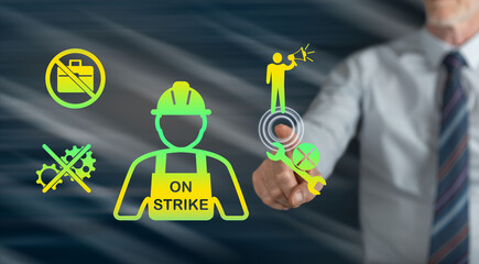 Man touching a strike concept