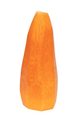 Peeled carrot isolated on white background.