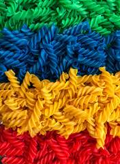 close up shot of dyed pasta