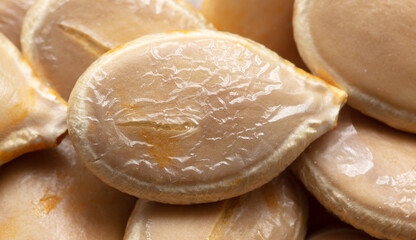 Close-up of pumpkin seeds as background