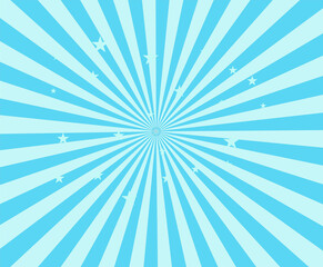 swirl star pattern blue background. starburst spiral twirl square. sun light beams.