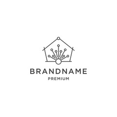 Home of dandelion line logo design 