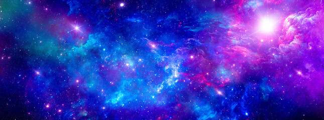 Obraz na płótnie Canvas COSMIC background of a fantastic galaxy with clouds and stars