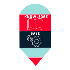 KB - Knowledge Base acronym. business concept background.  vector illustration concept with keywords and icons. lettering illustration with icons for web banner, flyer, landing pag