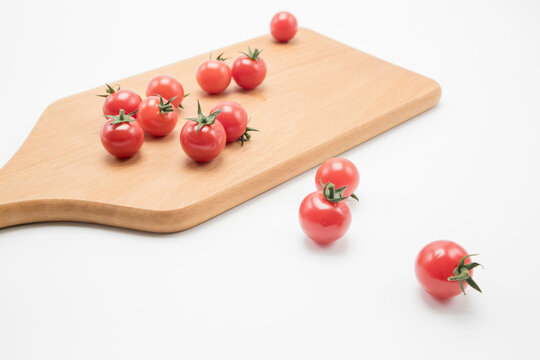 Tomato cherry on the chopping board