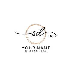 SD initial Signature logo template vector