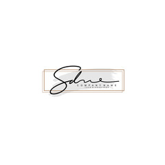 SD initial Signature logo template vector
