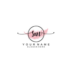 SM initial Luxury logo design collection