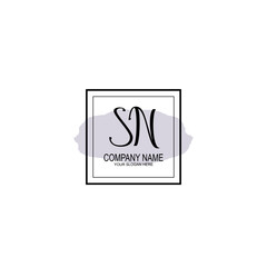 Letter SN minimalist wedding monogram vector