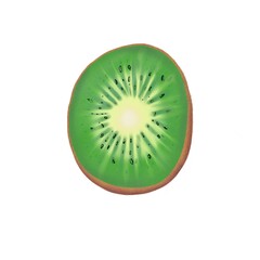 slice of kiwi fruit isolated on white