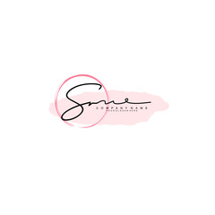 SR initial Signature logo template vector
