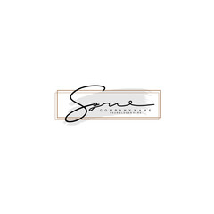 SZ initial Signature logo template vector