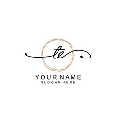 TE initial Signature logo template vector