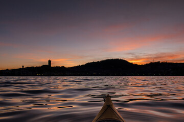 Marta al tramonto dal kayak