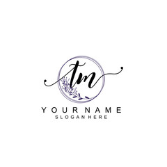 TM initial Signature logo template vector