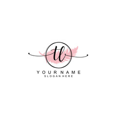 TL initial Signature logo template vector