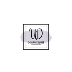 Letter UD minimalist wedding monogram vector