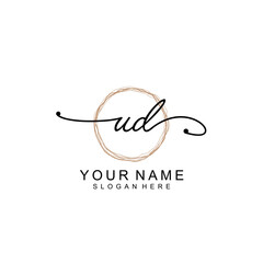 UD initial Signature logo template vector