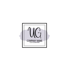 Letter UG minimalist wedding monogram vector