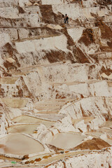 View of salt mines or ponds in Maras, Peru. They are known as Salineras in Spanish. High quality photo