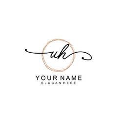 UH initial Signature logo template vector