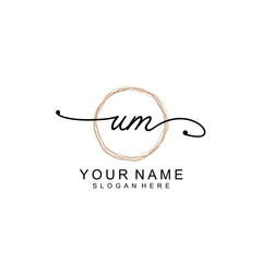 UM initial Signature logo template vector