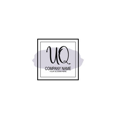 Letter UQ minimalist wedding monogram vector
