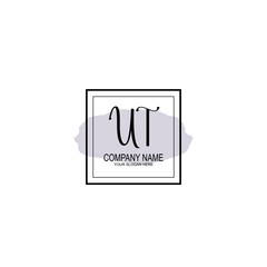 Letter UT minimalist wedding monogram vector