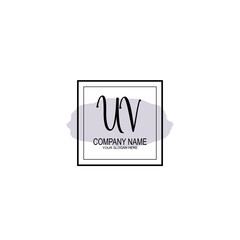 Letter UV minimalist wedding monogram vector