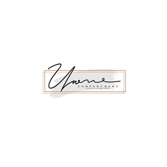 UW initial Signature logo template vector