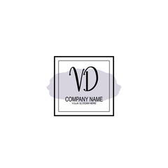 Letter VD minimalist wedding monogram vector