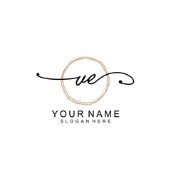 VE initial Signature logo template vector