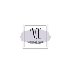 Letter VI minimalist wedding monogram vector
