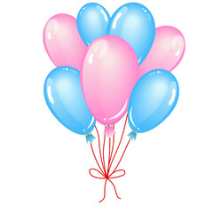 pink and blue balloons