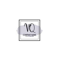 Letter VQ minimalist wedding monogram vector