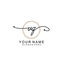 VQ initial Signature logo template vector