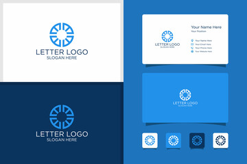 Letter E design logo and business card design template. premium vector
