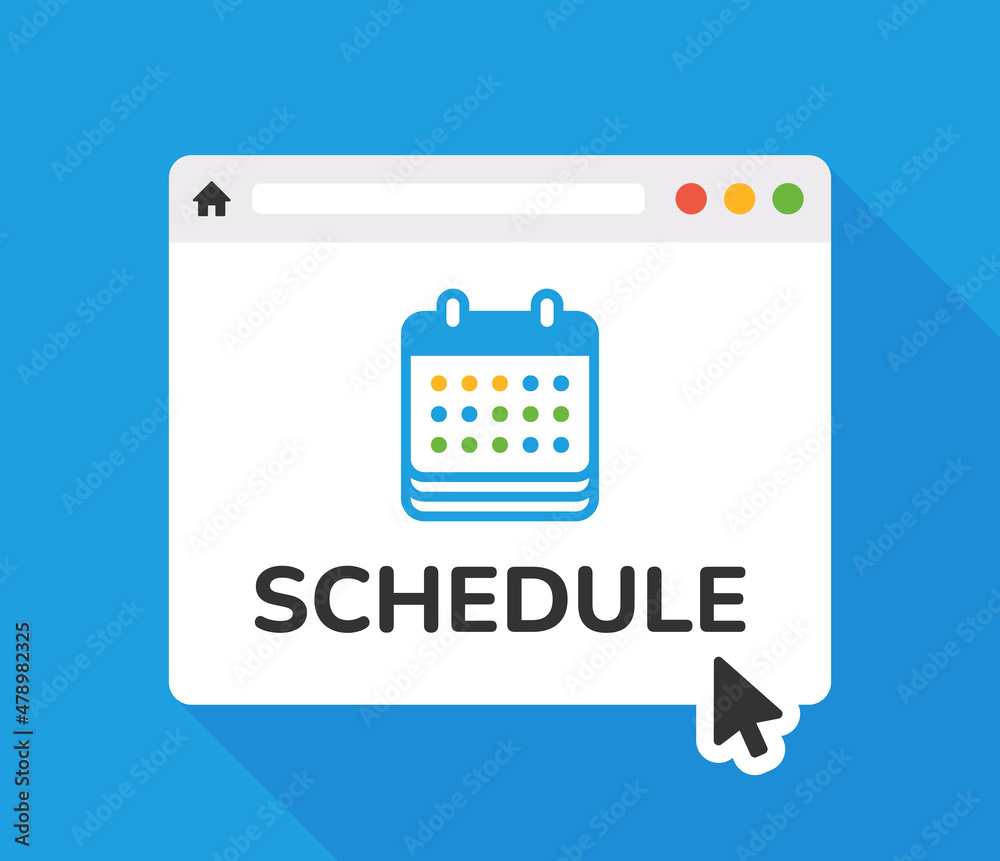 Aufkleber online schedule icon vector illustration. calendar on web icon.