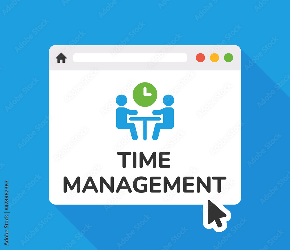 Aufkleber time management icon on website template design vector illustration.