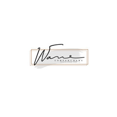 WA initial Signature logo template vector