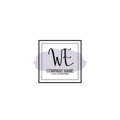 WE Initial handwriting logo with circle hand drawn template vector